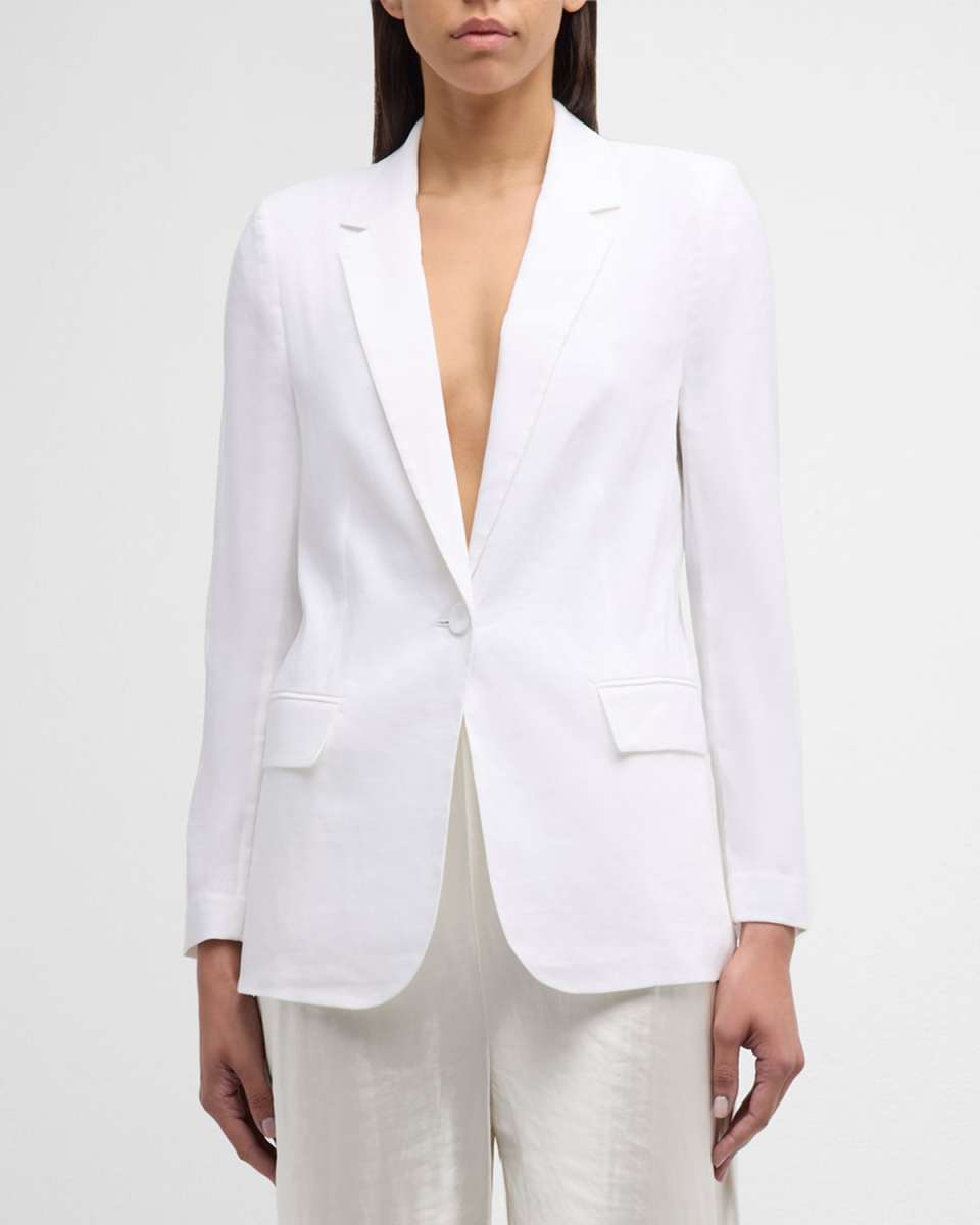 Bria Viscose Linen Cutaway Blazer Jacket